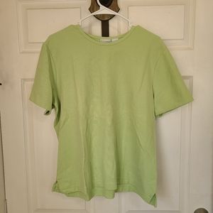 (446) Sonoma Woman's Short Sleeve Crewneck Blouse, Size: XL Color: Green